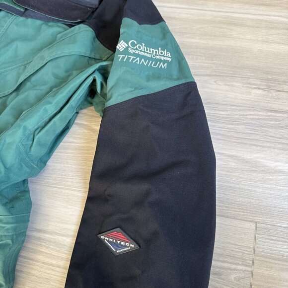 Columbia Titanium Omnitech Ski Jacket Mens Lg Green Full‎ Zip Waterproof Vintage - Picture 6 of 16